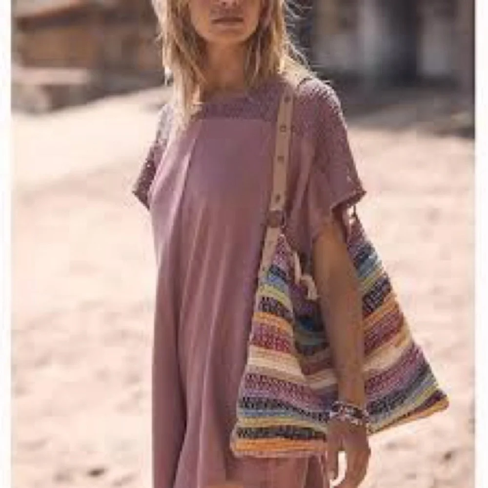 Free People beach crochet romper light purple- relaxed fit- size small - Picture 1 of 7